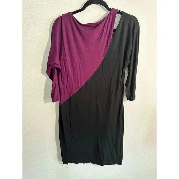 Trina Turk Lola Colorblock Purple and Black Cut out Dress 4 - Picture 7 of 10